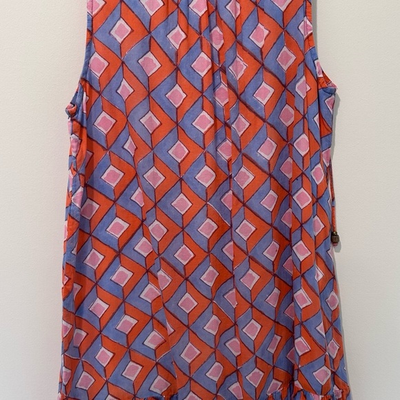 Oliphant Orange Pink Blue Diamond Sleeveless Ruffle Hem
Dress Size M - Picture 7 of 10
